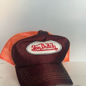 1990’s Von Dutch Maroon and Orange Trucker Hat